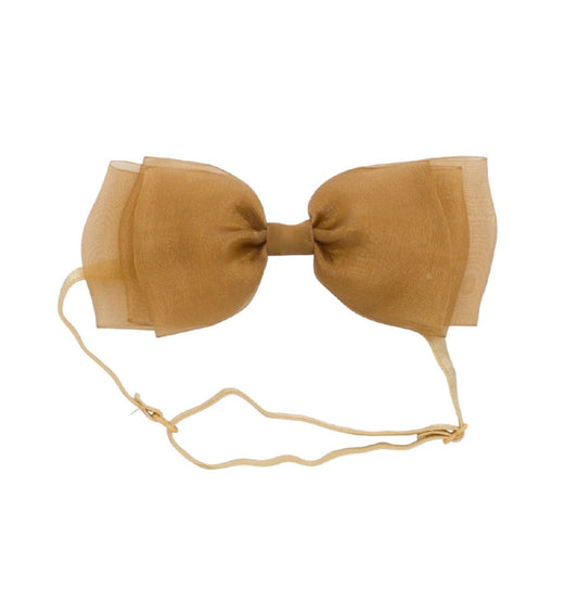 Allie Bow Gold Organza Headband Wrap