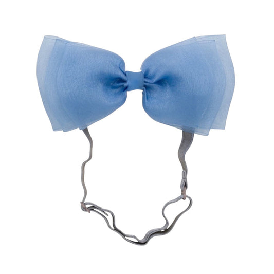 Allie Bow Mykonos Blue Organza Headband Wrap