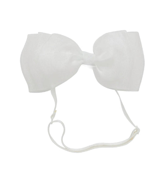 Allie Bow White Organza Headband Wrap