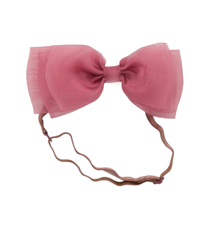 Allie Cranberry Organza Headband Wrap