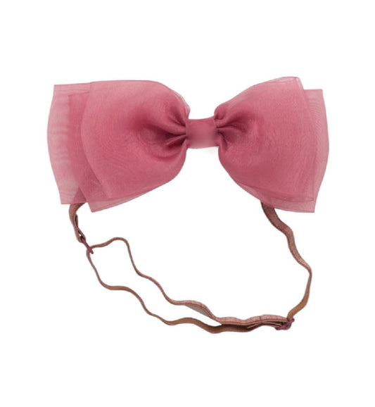 Allie Cranberry Organza Headband Wrap