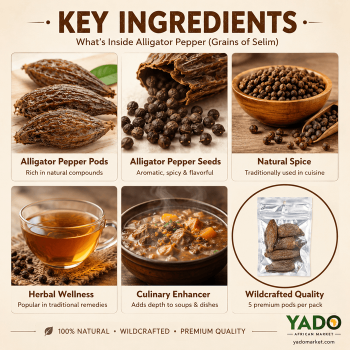 Dried alligator pepper pods, authentic Nigerian and Ghanaian spice