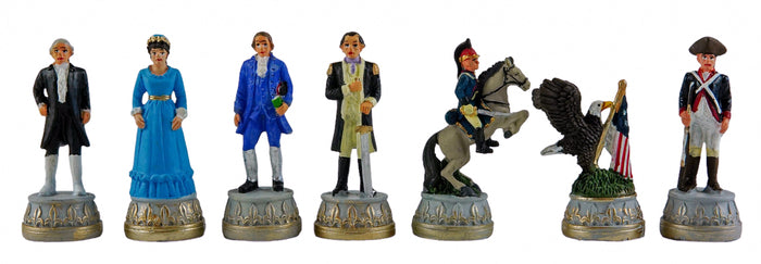 American War for Independence, Oxo-Teak Chess Pieces - 3-1/2" King - Piece - Chess-House