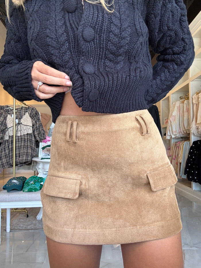 Anna Tailored Suede Mini Skirt