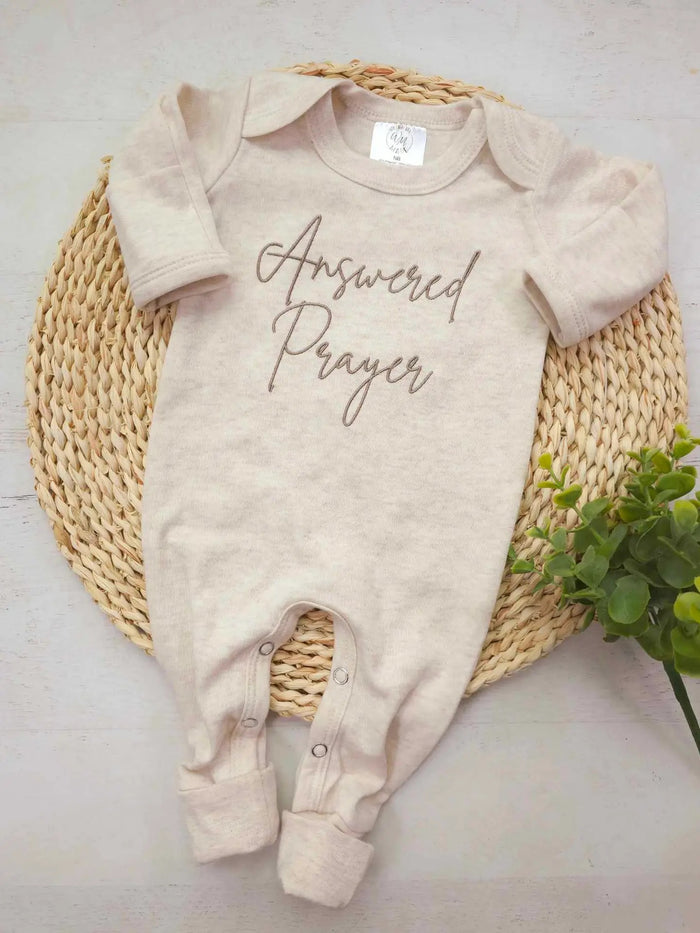 Answered Prayer Romper- Oatmeal