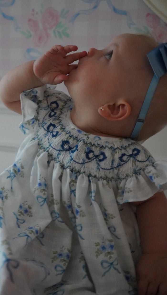Antonella Bow Bishop Handsmocked Dress