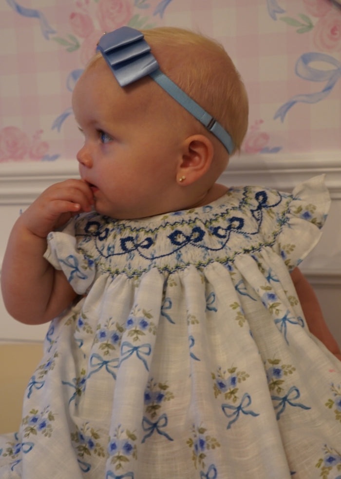 Antonella Bow Bishop Handsmocked Dress