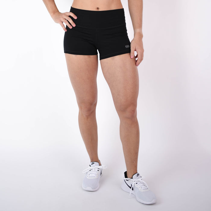 Black 3 Inch Inseam Contour Shorts For Women