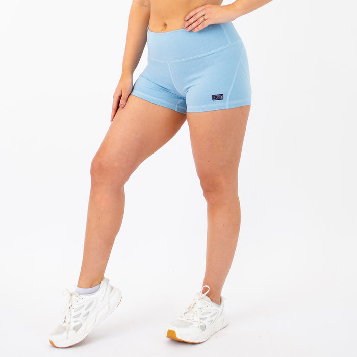 Heather Blue Mist Apex Contour Training Shorts For Women