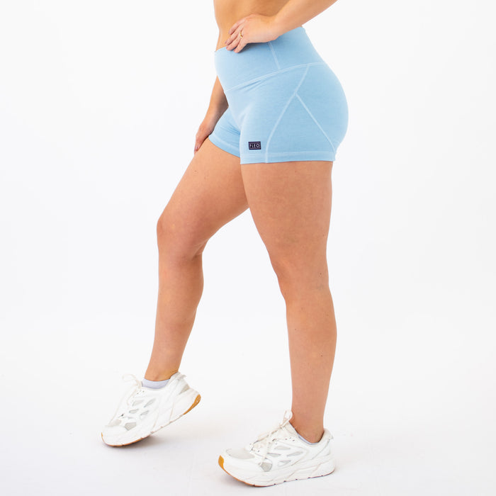 Heather Blue Mist Apex Contour Training Shorts For Women