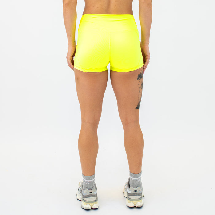 Neon Yellow Apex Contour Training Shorts For Women