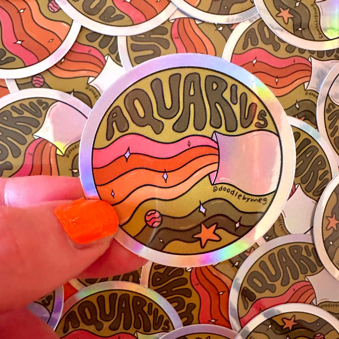 Aquarius Holographic Sticker