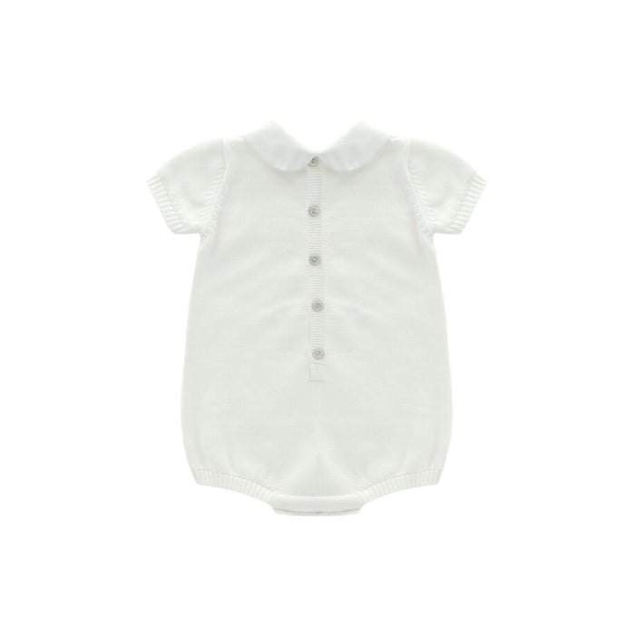 Arda Boy Off-White Knitted Romper