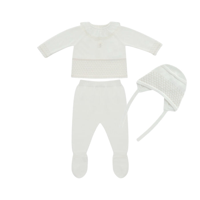 Arda Girl Off-White Knitted 3-Piece Set