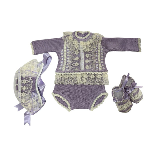 Arianna Purple Floral Lace 4-Piece Set