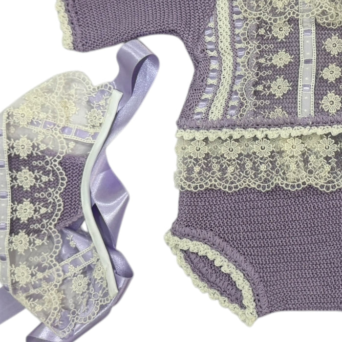 Arianna Purple Floral Lace 4-Piece Set