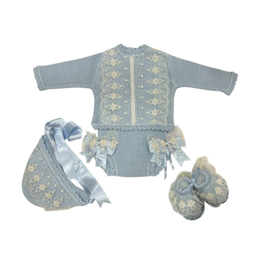 Arianna Two Luxe Light Blue 4-piece Knitted Set