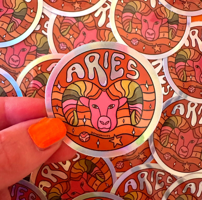 Aries Holographic Sticker