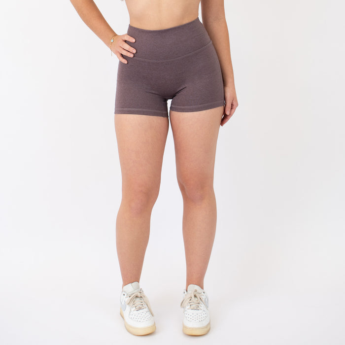 Heather Moonscape No Front Seam High Rise Spandex Shorts