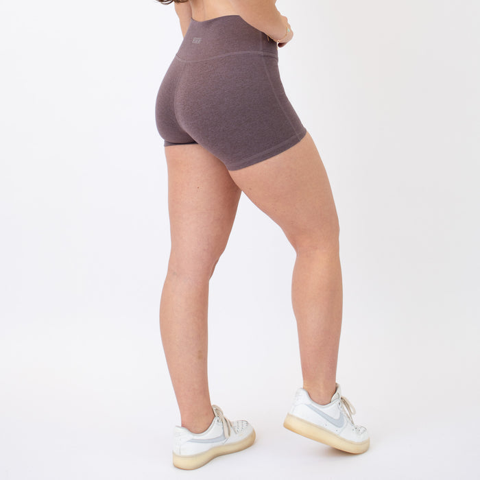 Heather Moonscape No Front Seam High Rise Spandex Shorts