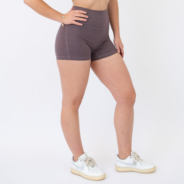 Heather Moonscape No Front Seam High Rise Spandex Shorts