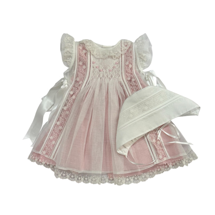 Aurora Luxe Pink 2-piece Handsmocked Dress