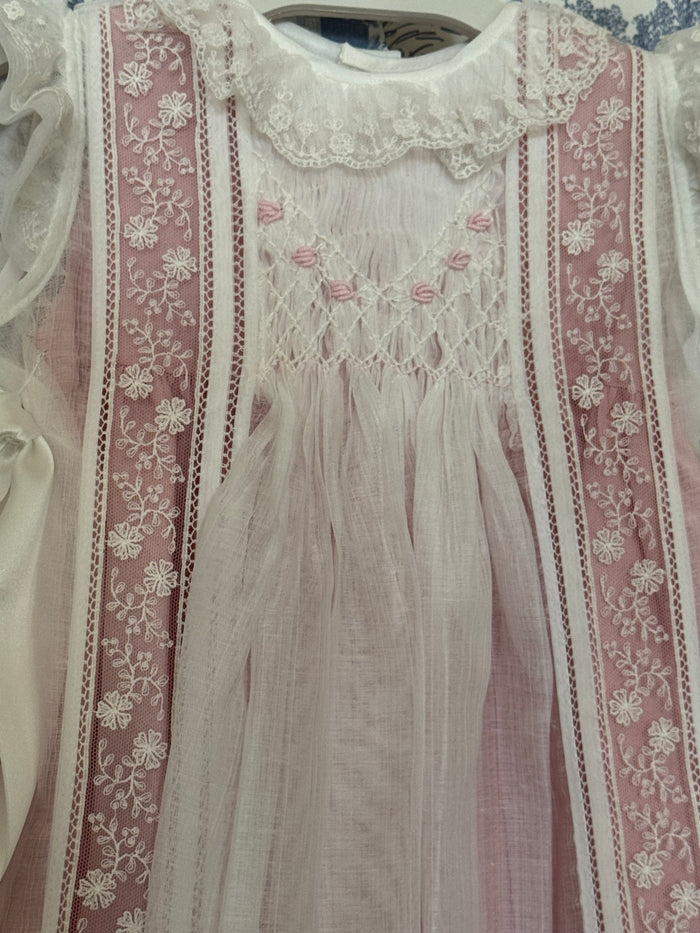 Aurora Luxe Pink 2-piece Handsmocked Dress