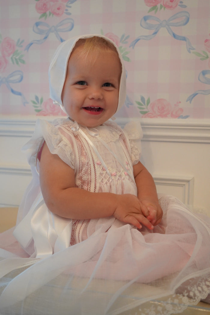 Aurora Luxe Pink 2-piece Handsmocked Dress
