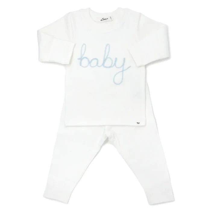 "Baby" Blue Embroidered 2 Piece Set