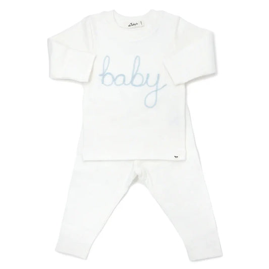 "Baby" Blue Embroidered 2 Piece Set
