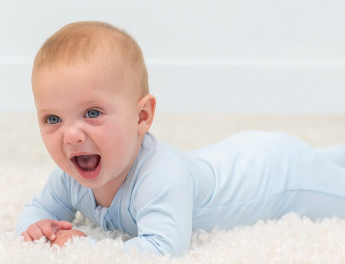 Baby Blue Zipper Footie