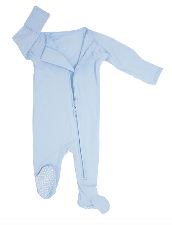 Baby Blue Zipper Footie