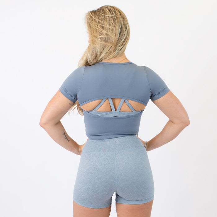 Back Day Crop Tee in Flint Stone