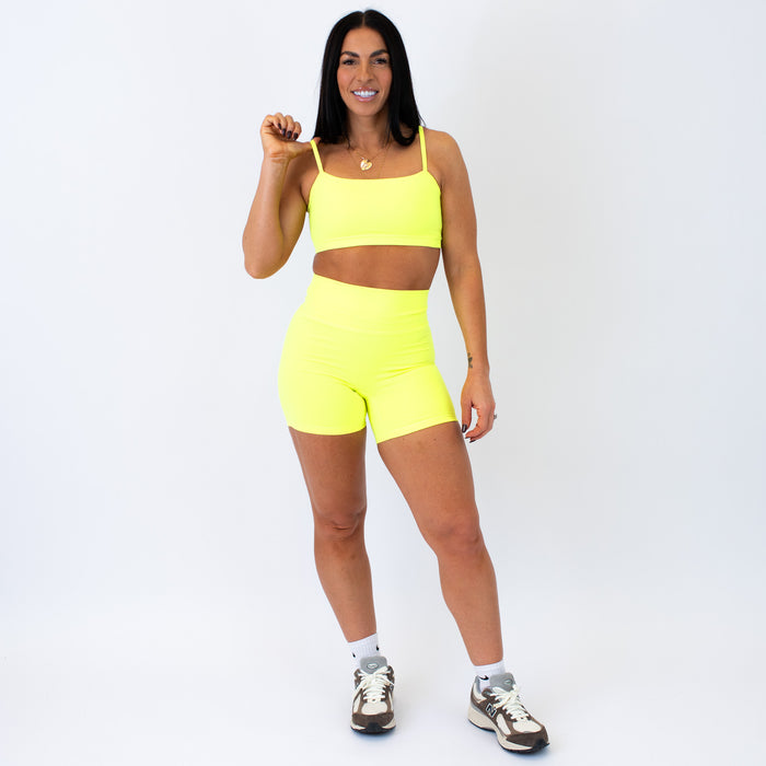 Neon Yellow Bandeau Sports Bra