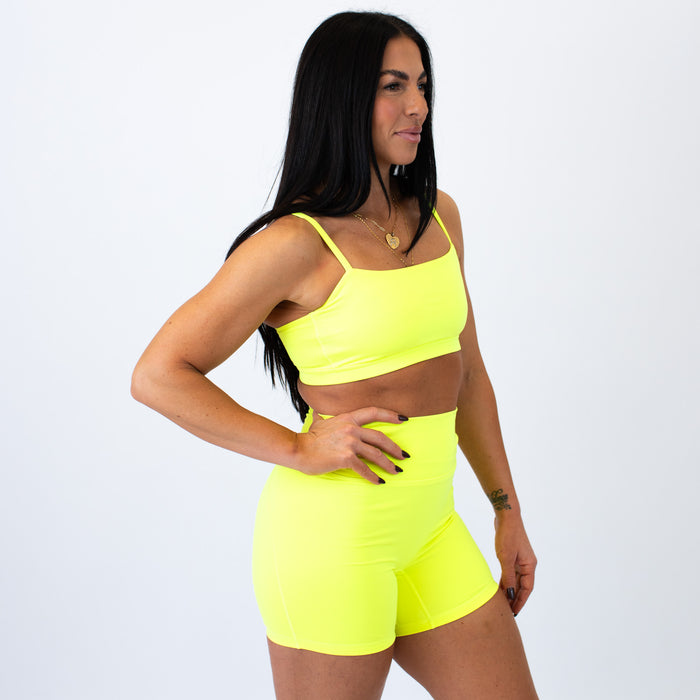 Neon Yellow Bandeau Sports Bra