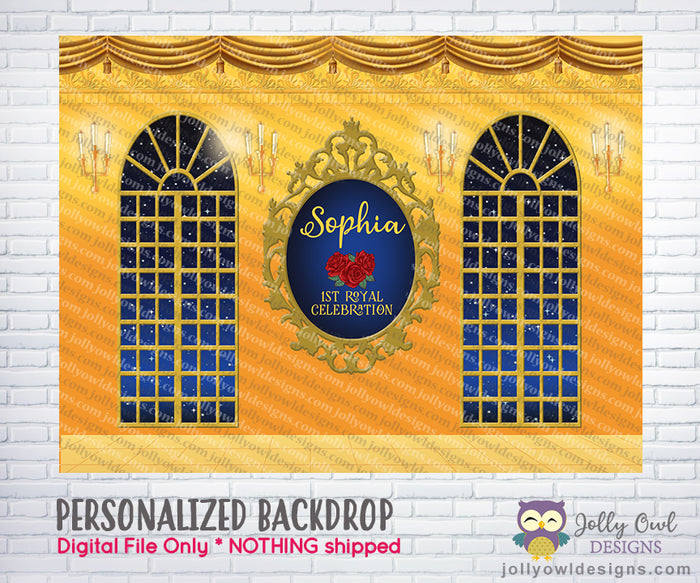 Beauty and the Beast Castle Ballroom Backdrop