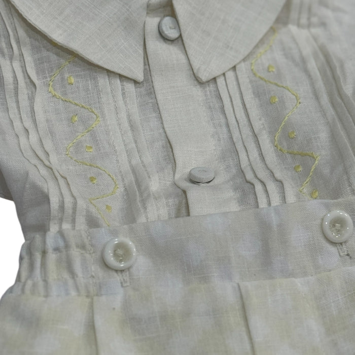 Bianca Embroidered Pastel Yellow / Ivory Boy 2-PC set
