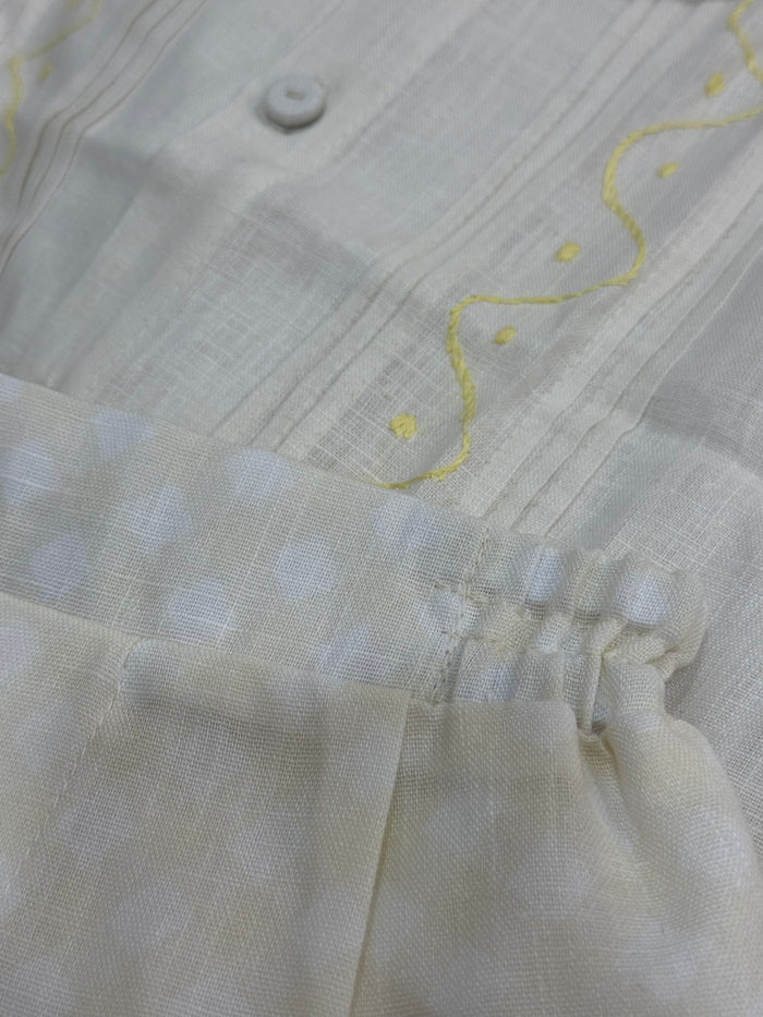 Bianca Embroidered Pastel Yellow / Ivory Boy 2-PC set