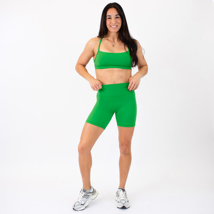 Kelly Green No Front Seam Biker Shorts