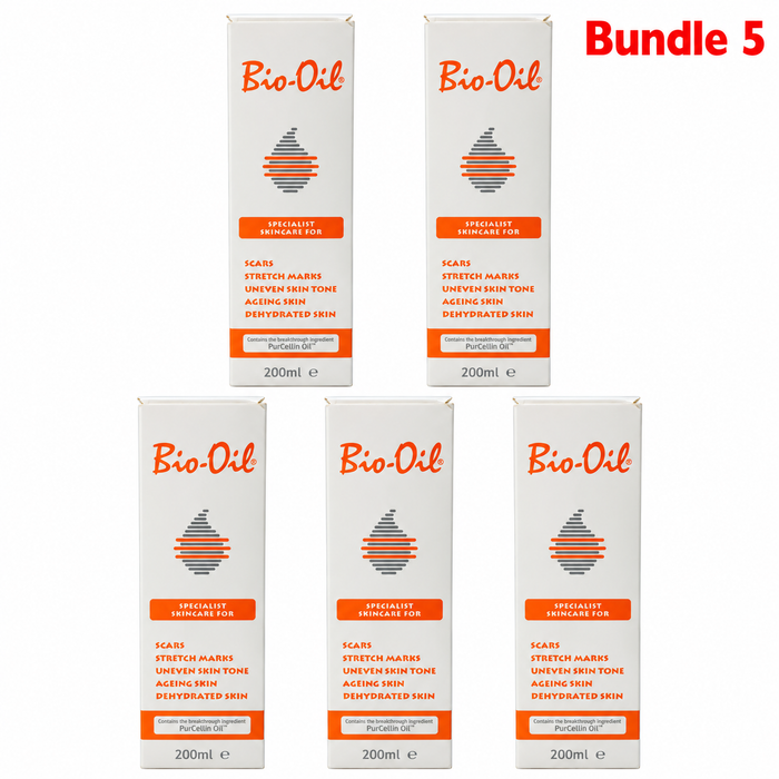 Bio-Oil Skincare Oil 200ml in a branded bottle, moisturizing body oil formulated to help improve the appearance of scars, stretch marks, and uneven skin tone while leaving skin soft and smooth.