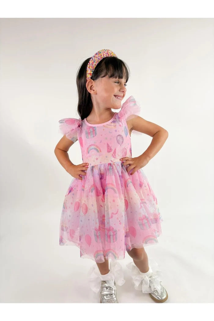 Birthday Print Tulle Dress