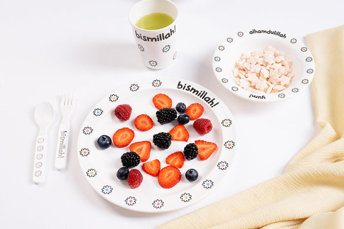 Bismillah Flower Plate Set
