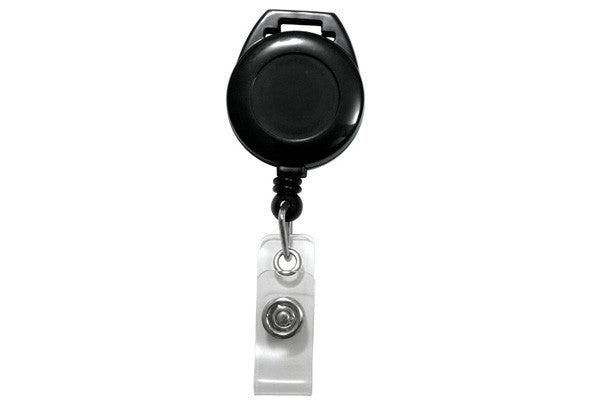 Black Lanyard Badge Reel with Clear Vinyl Strap - 2120-7501, Qty = 25