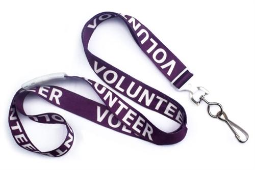Black Pre-Printed "Staff" 5/8" (16 MM) Flat Breakaway Lanyard with Swivel Hook, 2138-5210, Qty = 100