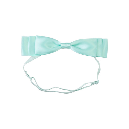 Blair Bow Aqua Satin Headband Wrap