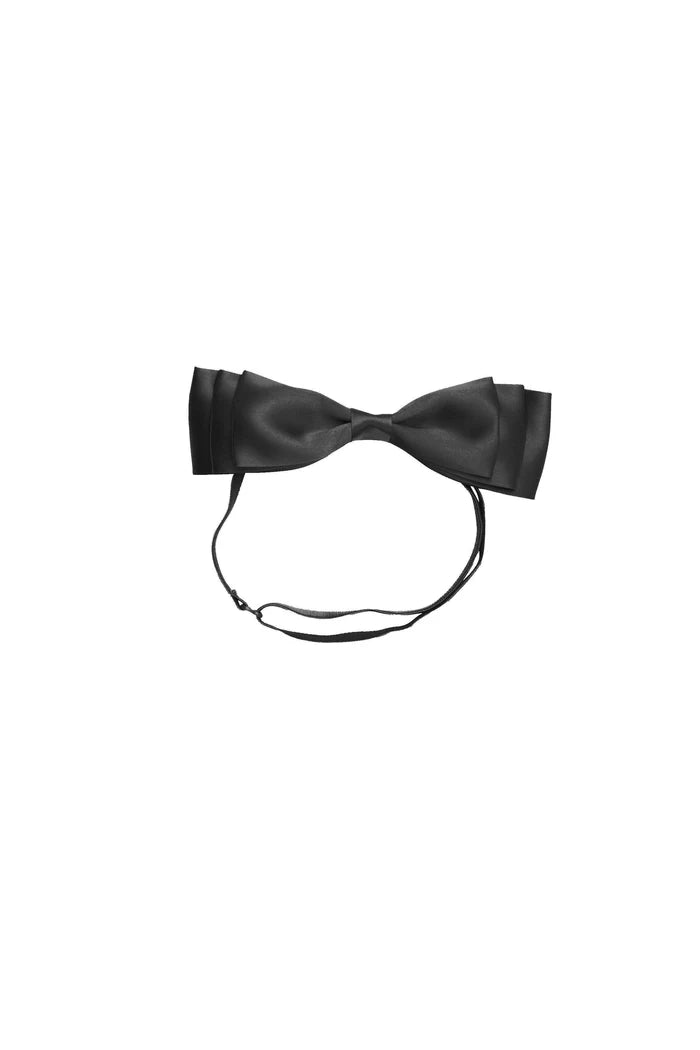 Blair Bow Black Satin Headband Wrap