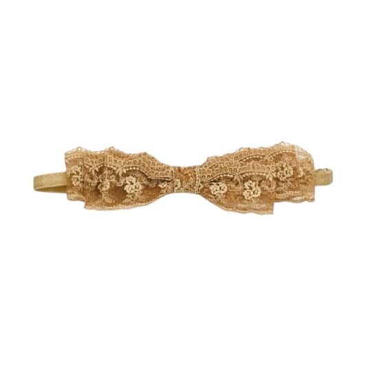 Blair Bow Gold Lace Headband Wrap