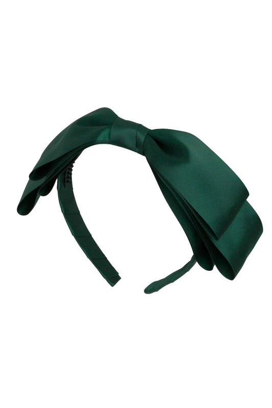 Blair Bow Pine Green Satin Headband