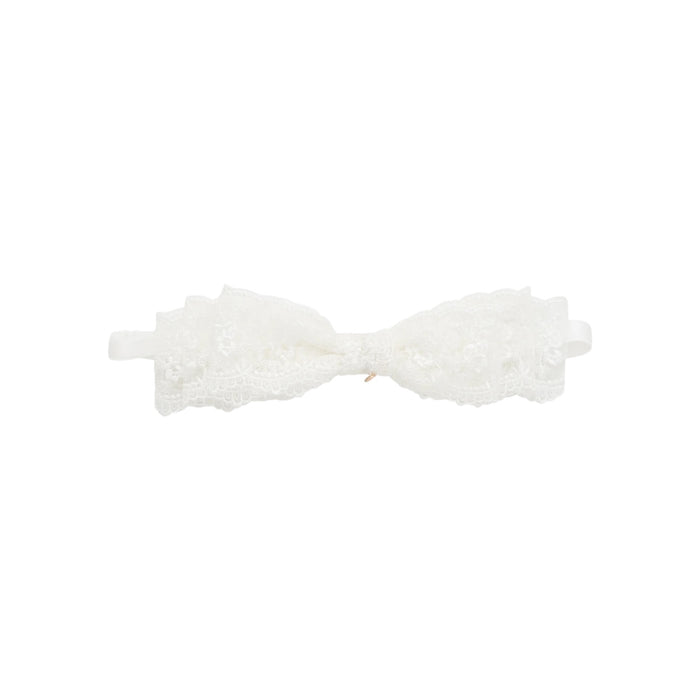 Blair Bow White Lace Headband Wrap M