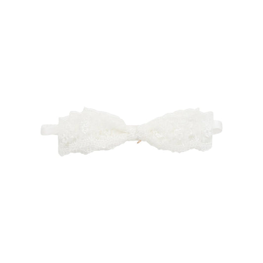 Blair Bow White Lace Headband Wrap M